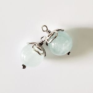 Pandora Aquamarine & silver compose earring charms